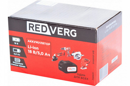 Аккумулятор RedVerg Li-Ion, 18В, 5.0Ач, слайдер